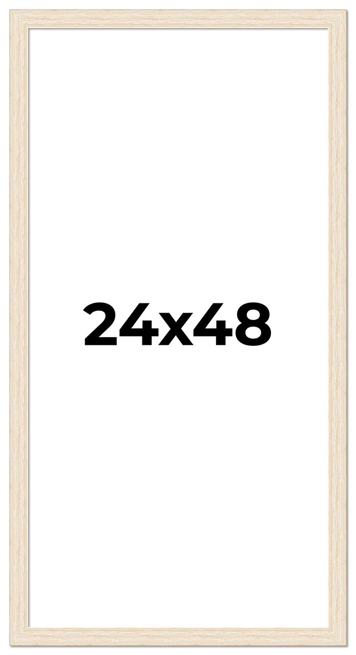 24x48 Wide Barnwood Picture Frame with UV-Resistant Acrylic & Acid Free Backing, Available in 6 Paint Finishes - Grey, Brown, White, and Black